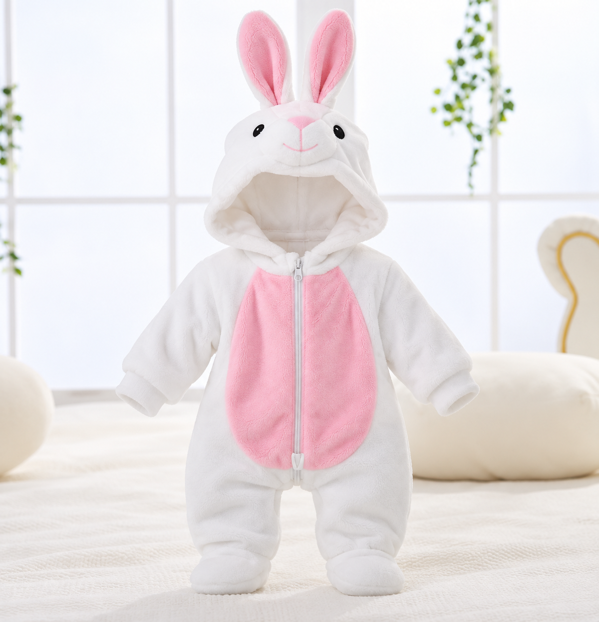Fluffy Bunny Baby Romper